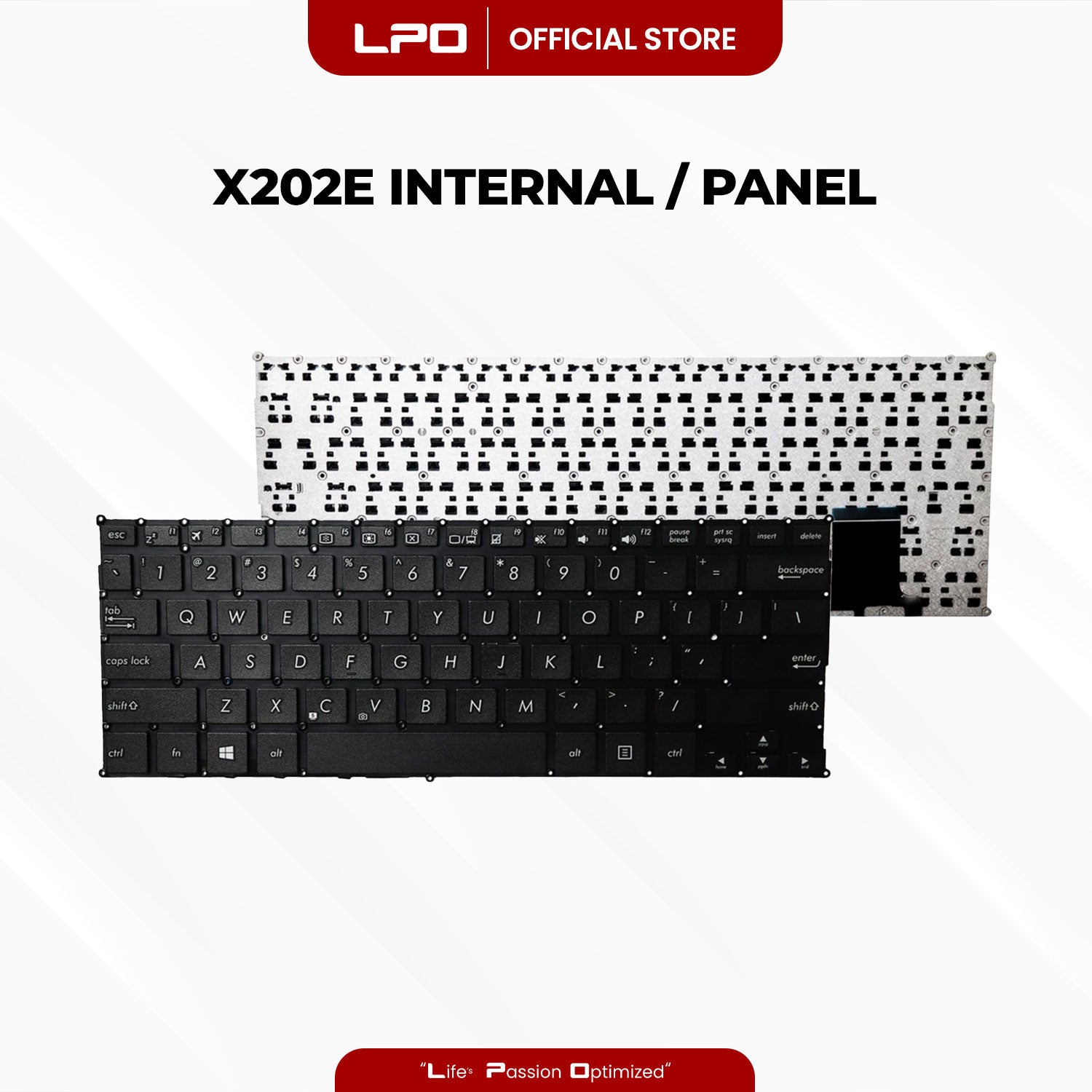 Laptop Keyboard ASUS X202E Internal / Panel Black US Compatible with Asus VivoBook X201 X201E