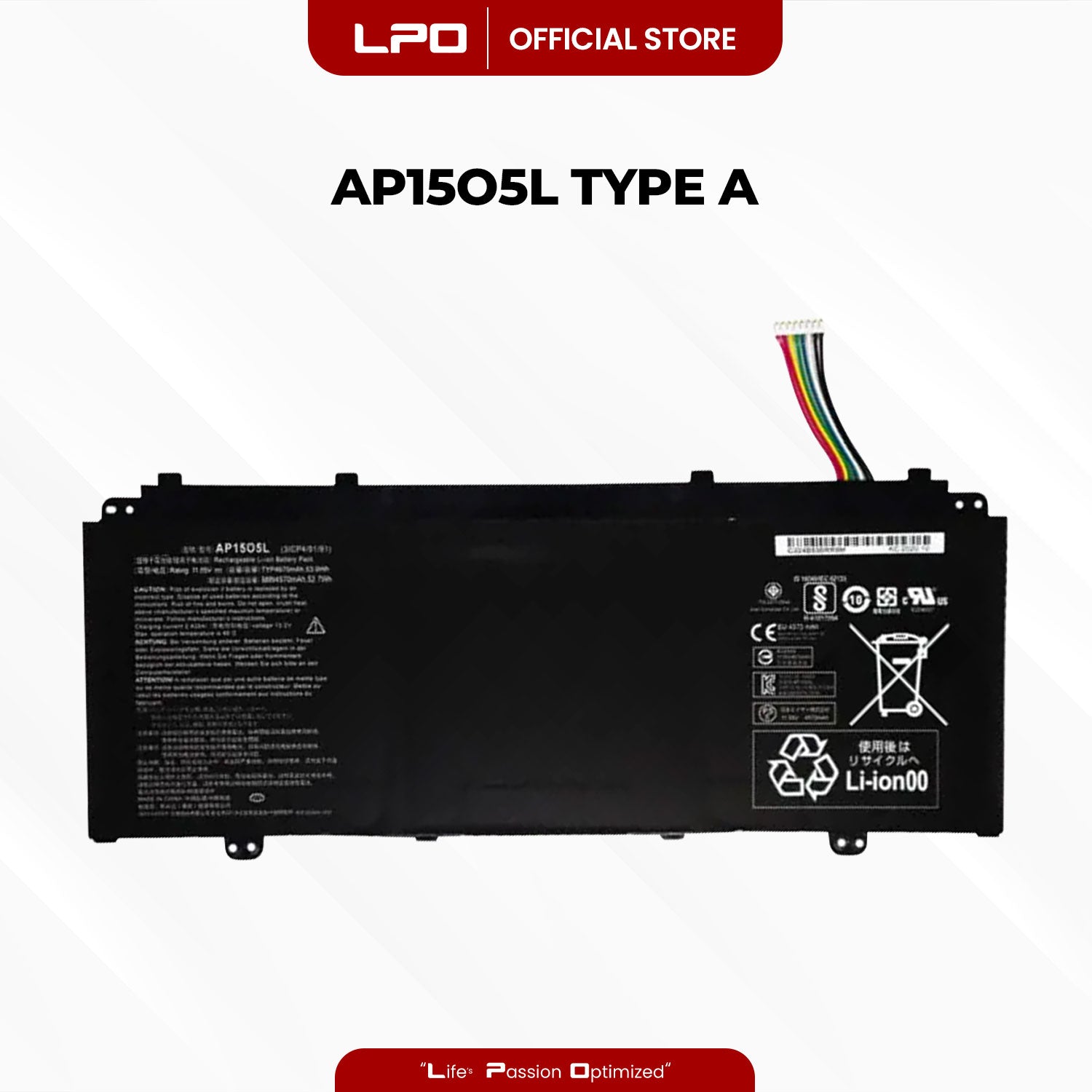 Laptop Battery AP15O5L TYPE A Compatible with Acer Aspire S 13 / Aspire S13 S5-371
