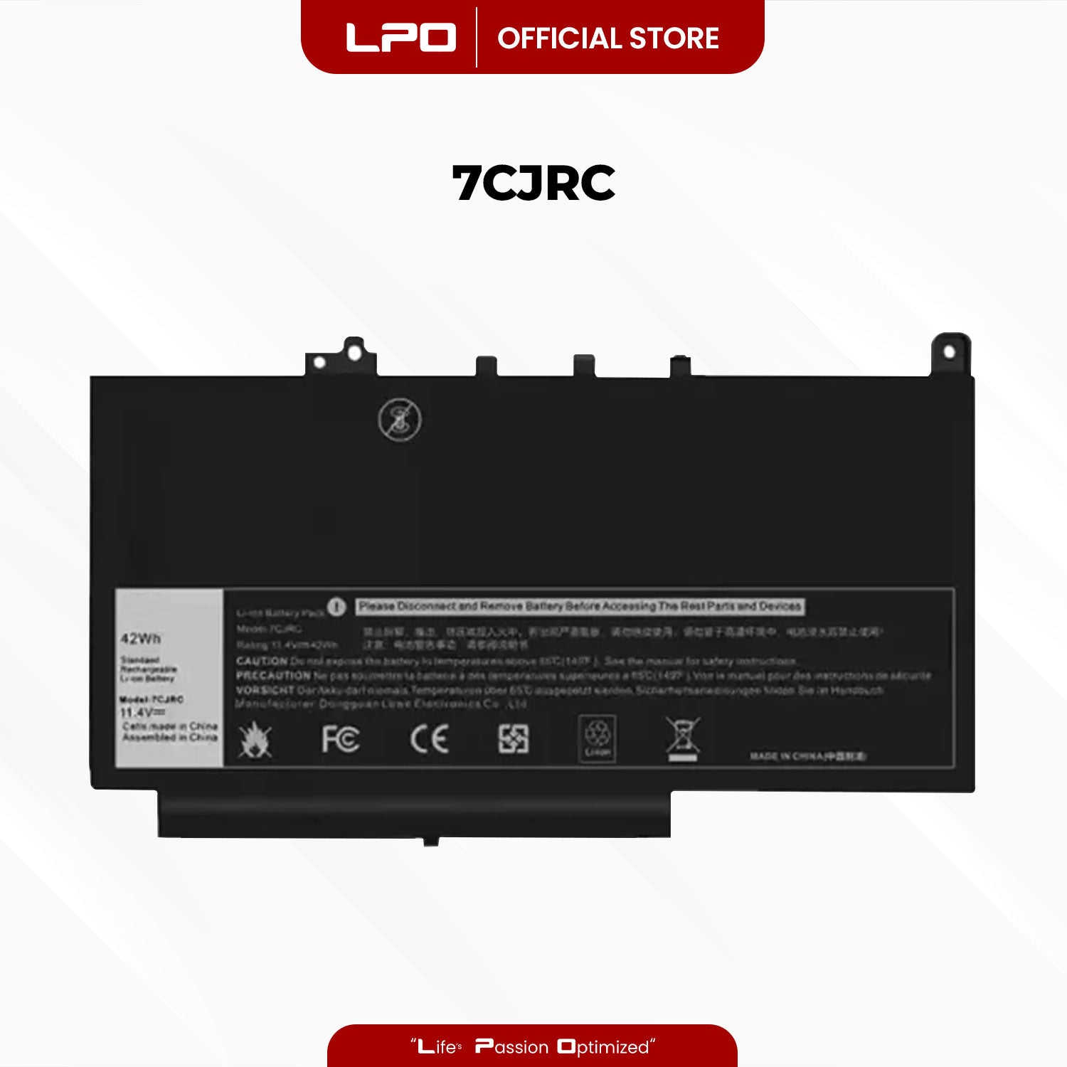 Laptop Battery 7CJRC Compatible with Dell Latitude E7270, Latitude E7470