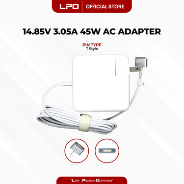 Laptop Charger	MacBook 14.5V 3.1A  / 14.85V 3.05A 45W T Style Compatible with MacBook Air (13-inch, Early 2015 - 2017) McBook Air (11-inch, Early 2015)