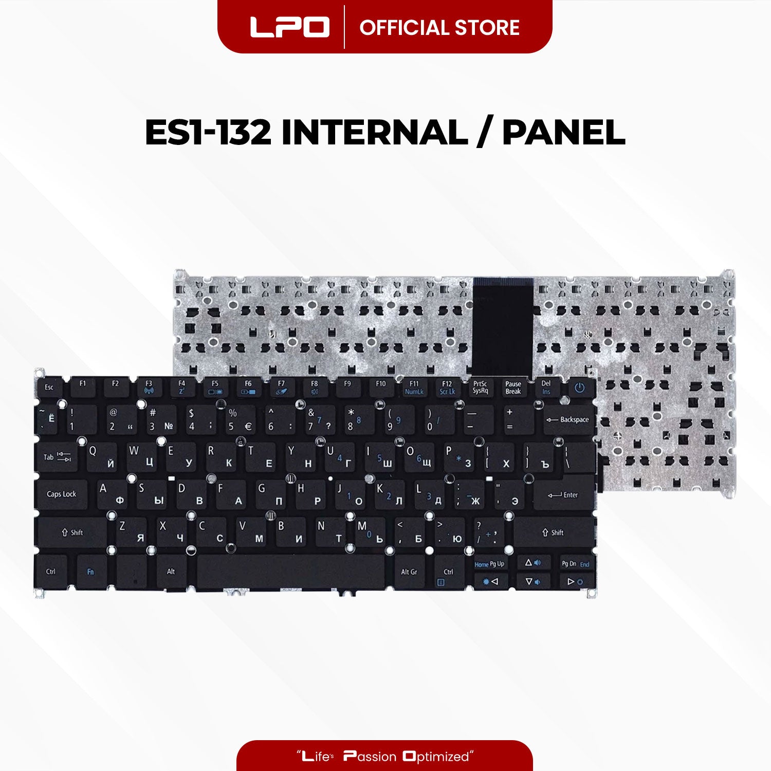 Laptop Keyboard ACER ES1-132 Internal Type / Panel Black US Compatible with Acer Aspire ES1-132 ES1-132-C37M C9N8
