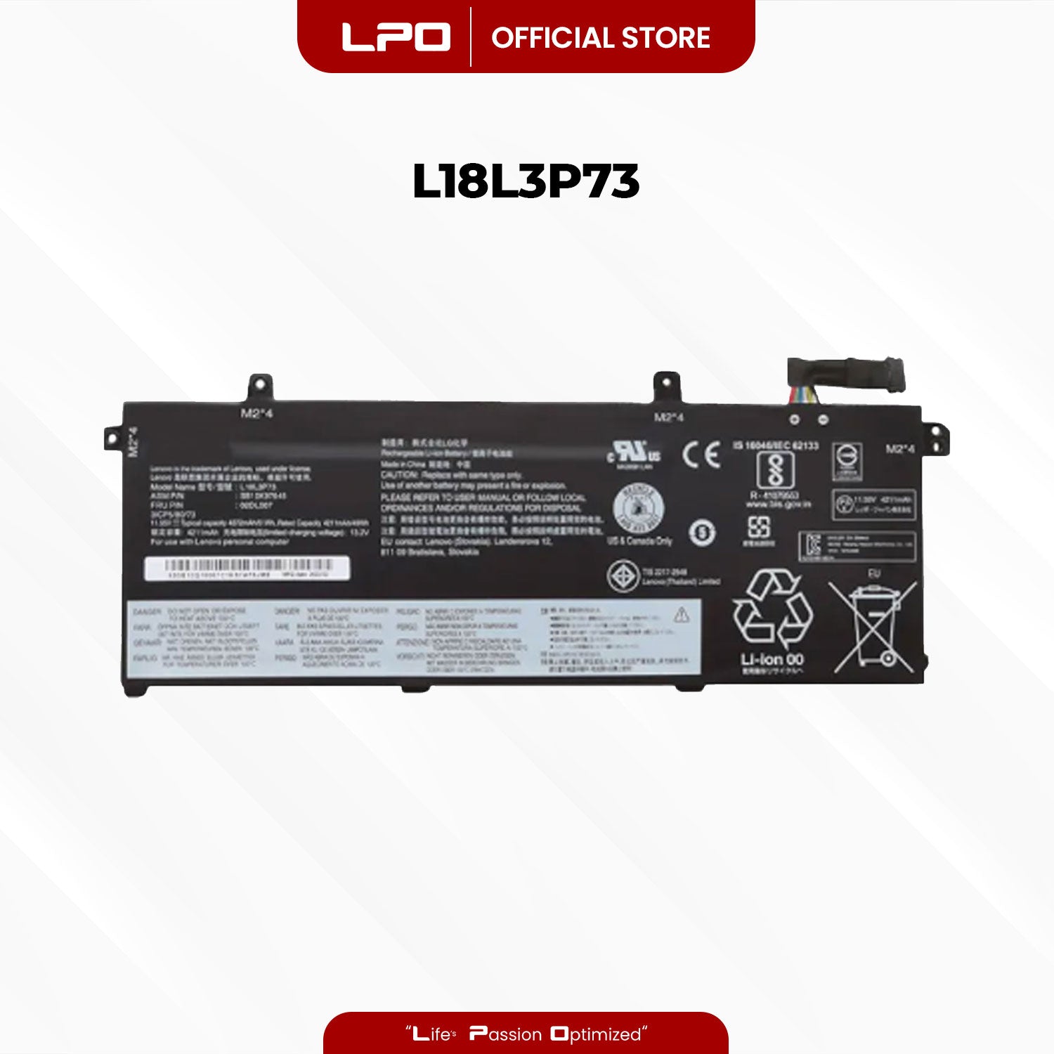 Laptop Battery L18L3P73 Compatible with Lenovo ThinkPad P43S, T14-20S3, T490-20QH