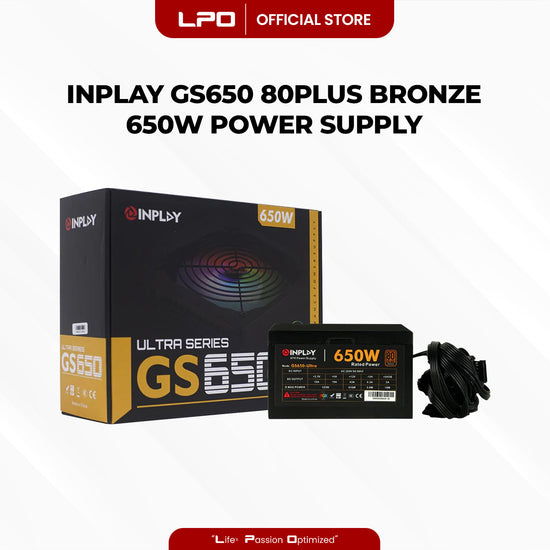Inplay GS550-Ultra 650W 80+ Bronze 650W Power Supply True-Rated High Performance PSU For CPU Desktop PC Computer