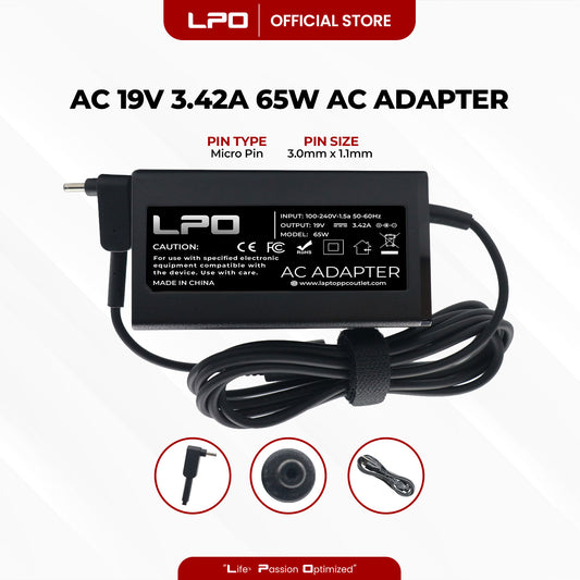 Laptop Charger Acer 19V 3.42A 65W Micro Pin 3.0mm x 1.1mm Compatible with Acer Swift 3 SF314-52G