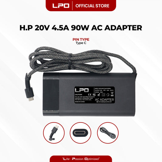 Laptop Charger HP 20V 4.5A 90W TYPE C Compatible with HP Spectre x360 904082-003