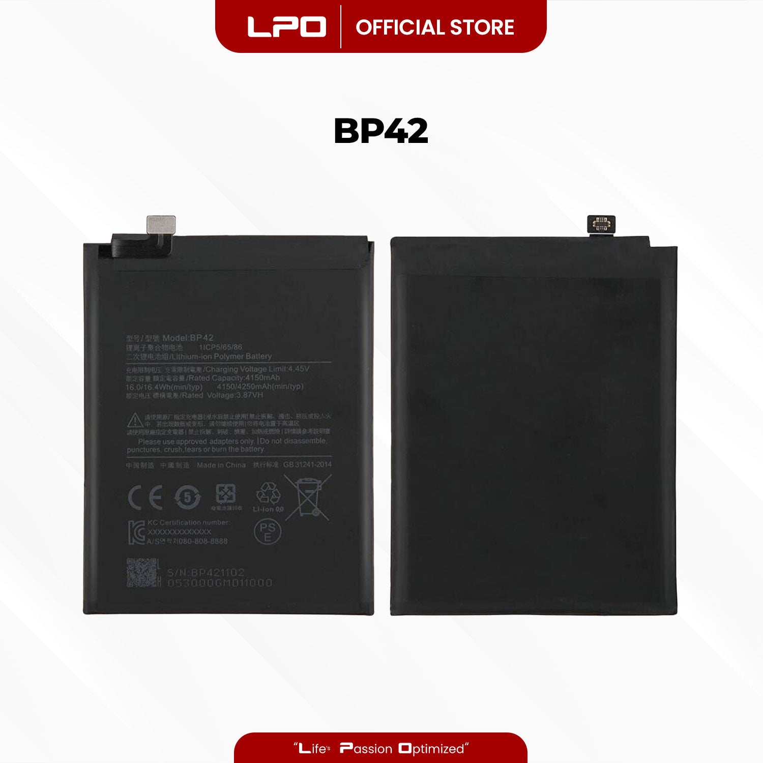 Cellphone Battery Xiaomi Mi 11 Lite 2021 BP42 Compatible with M2101K9AG, M2101K9AI - LPO Laptop PC-Outlet