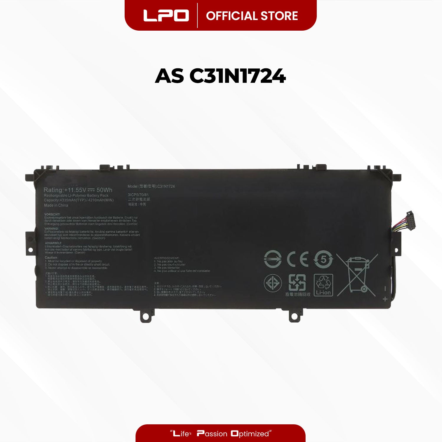 Laptop Battery C31N1724 Compatible with Asus ZenBook 13 U3100FAL UX331FA UX331FAL - LPO Laptop PC-Outlet