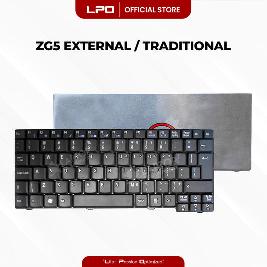 Laptop Keyboard ACER ZG5 External / Traditional Black US Compatible with Acer Aspire One ZG5 ZG6