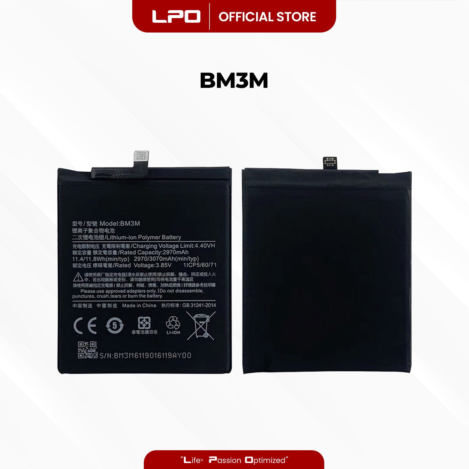 Cellphone Battery Xiaomi Mi 9 SE 2019 BM3M Compatible with M1903F2G - LPO Laptop PC-Outlet