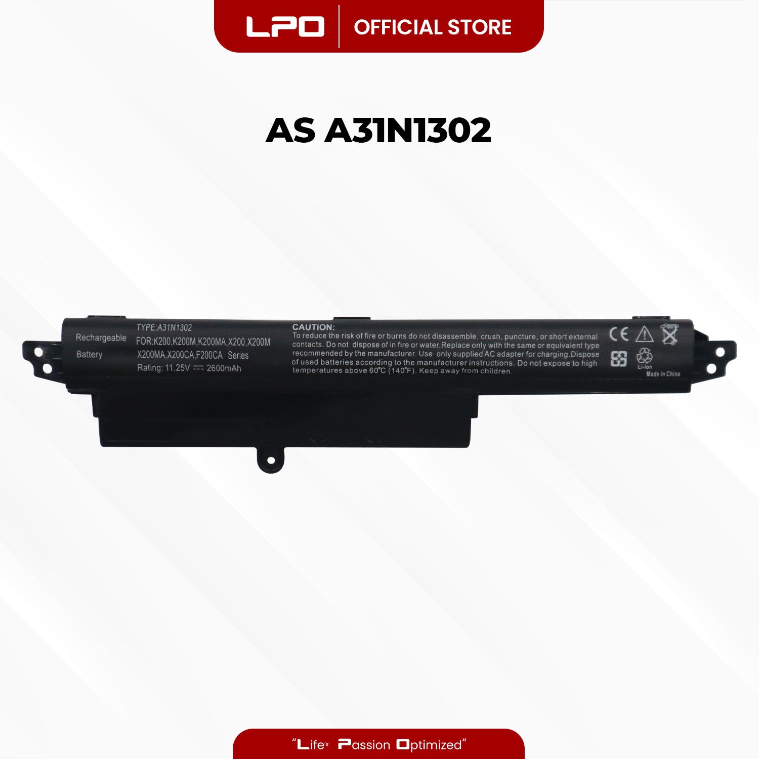 Laptop Battery A31N1302 Compatible with Asus VivoBook X200M X200MA X200CA F200CA K200MA K200MA-DS01T 11.6