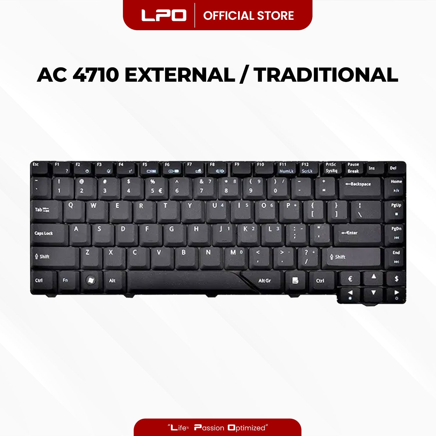 Laptop Keyboard ACER  4710 External Type / Traditional Black US Compatible with Acer Aspire 4520