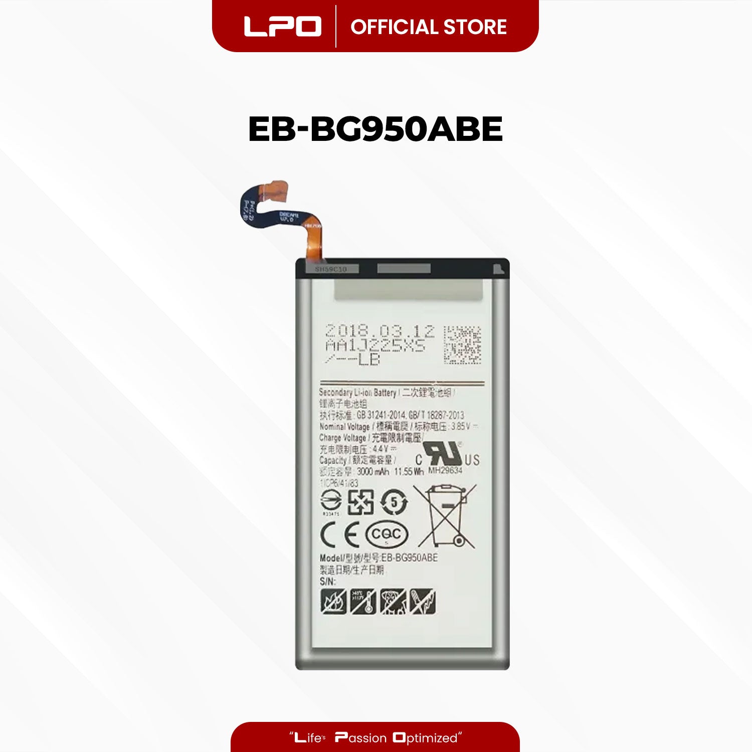 Cellphone Battery Samsung Galaxy S8 2017 EB-BG950ABE Compatible with SM-G950FD, SM-G950W