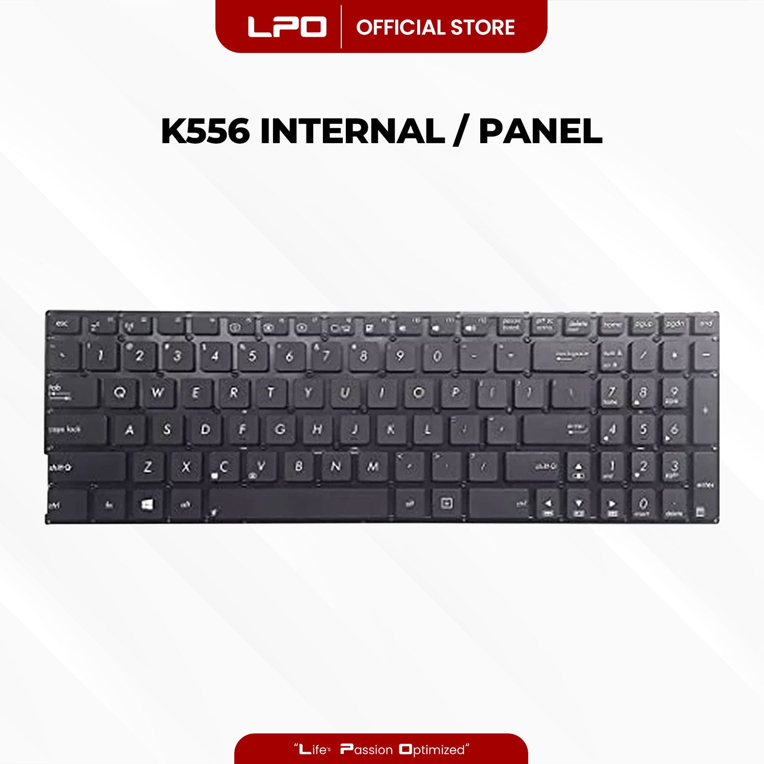 Laptop Keyboard ASUS K556 Internal / Panel Black US Compatible with Asus K556 K556U K556UA