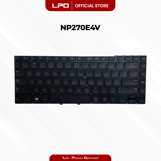 Laptop Keyboard SAMSUNG NP270E4V Internal / Panel Black US Compatible with Samsung NP270