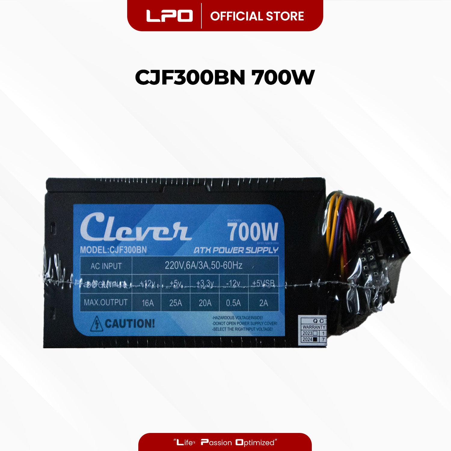 Clever Power Supply CJF300BN 700W ATX PC Power Supply 12cm Fan with Power Cord For CPU Desktop PC Computer