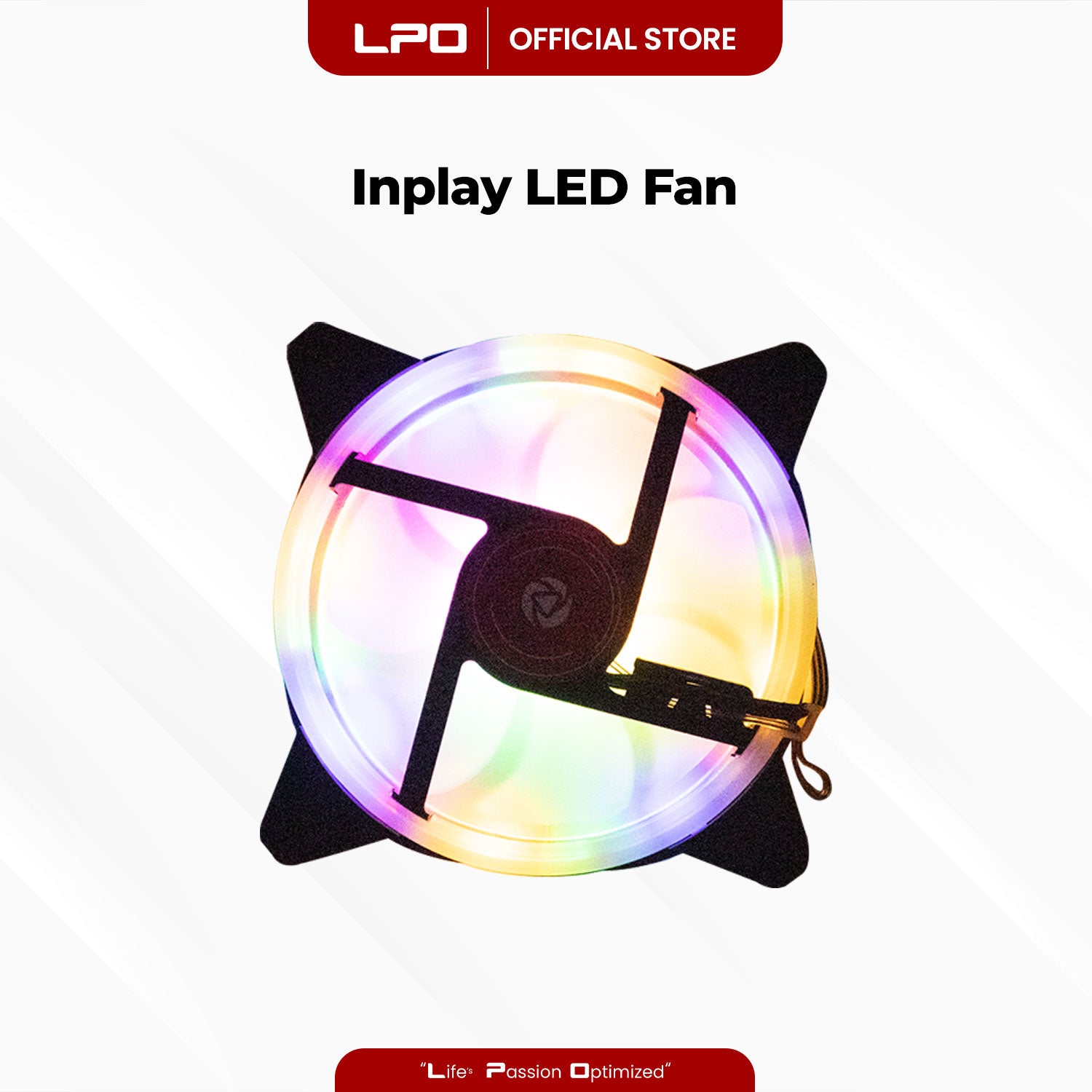 Inplay Led Fan Rainbow Color 12cm For Computer PC Case
