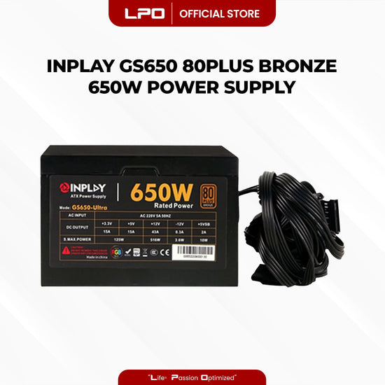 Inplay GS550-Ultra 650W 80+ Bronze 650W Power Supply True-Rated High Performance PSU For CPU Desktop PC Computer