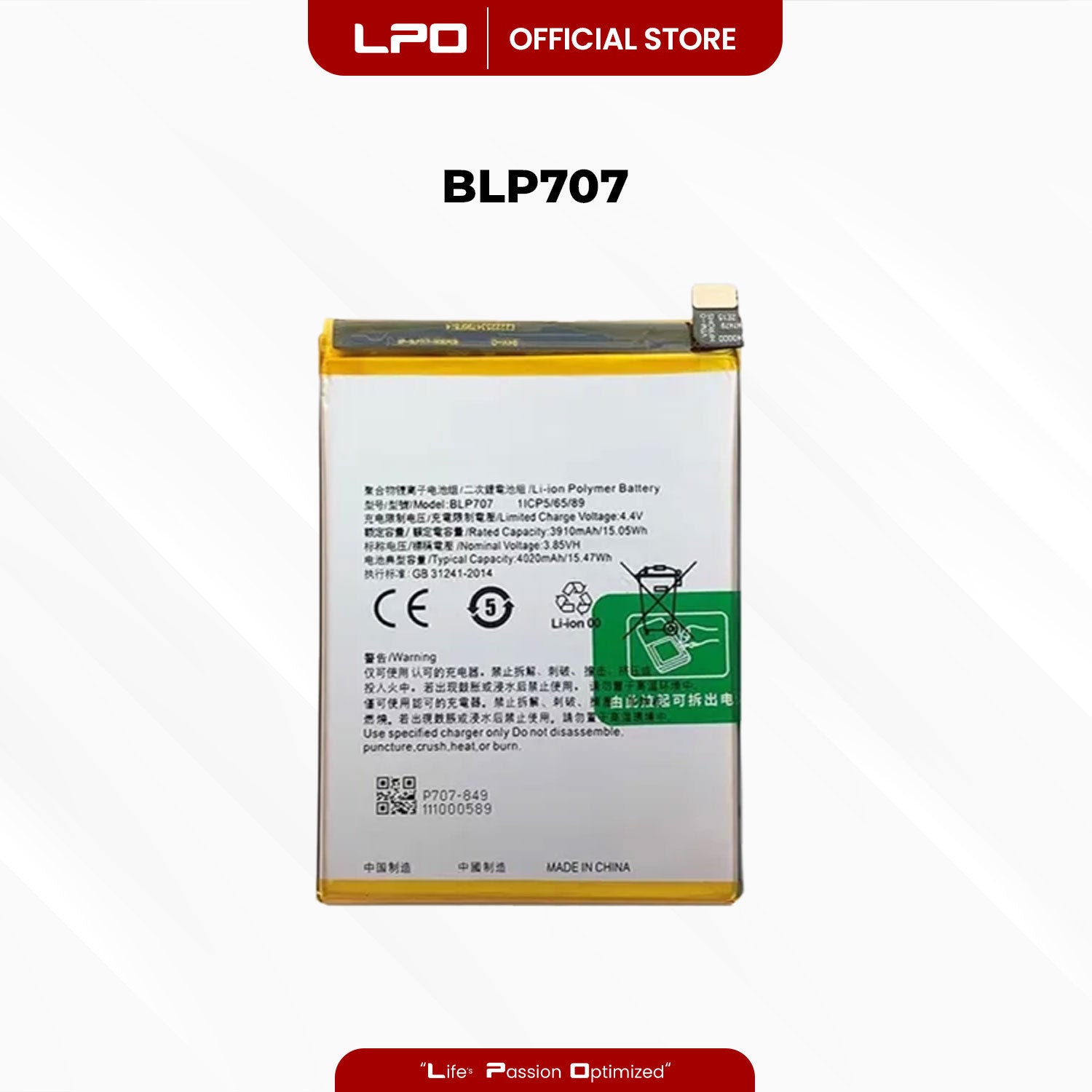 Cellphone Battery	Oppo F11 2019 BLP707 Compatible with CPH1913, CPH1911