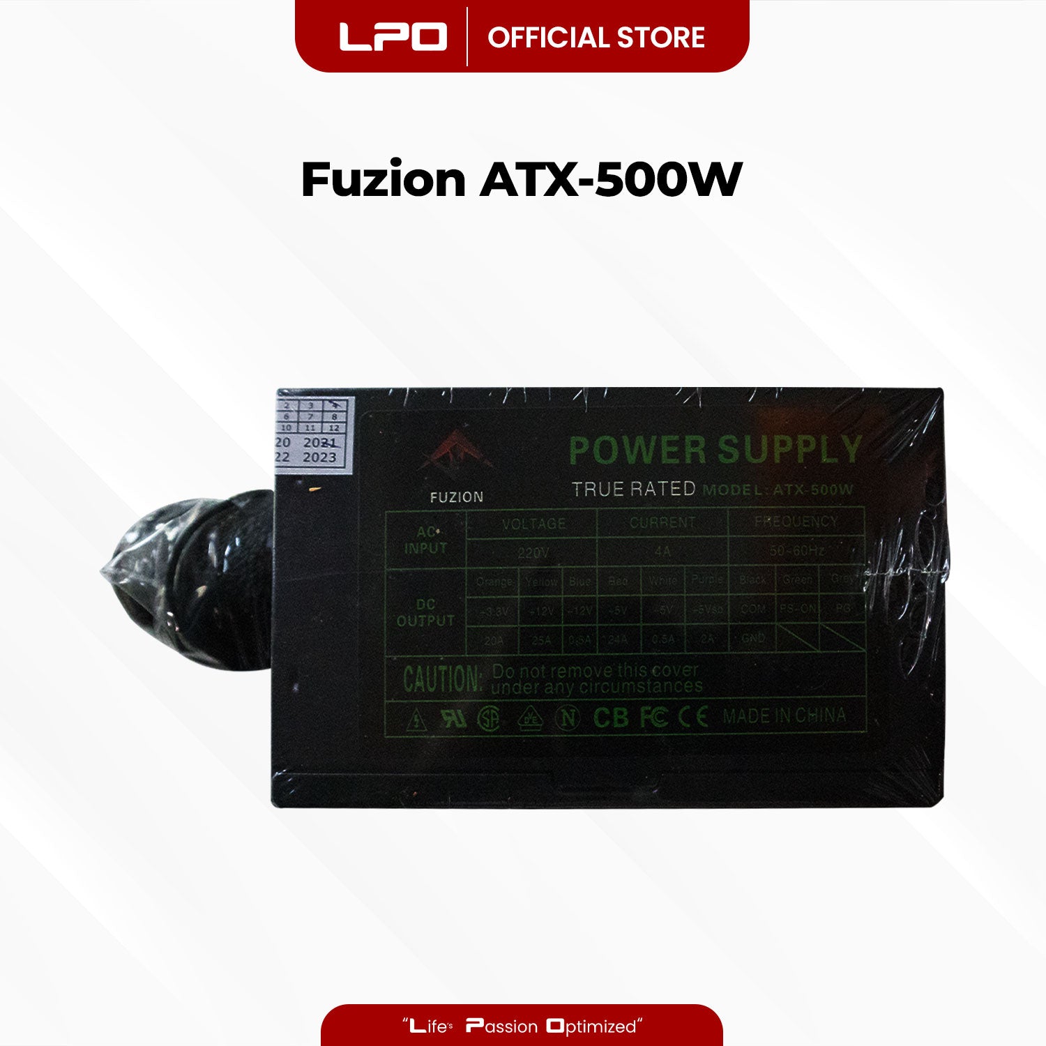 Fuzion ATX-500W True Rated Power Supply For CPU Desktop PC Computer