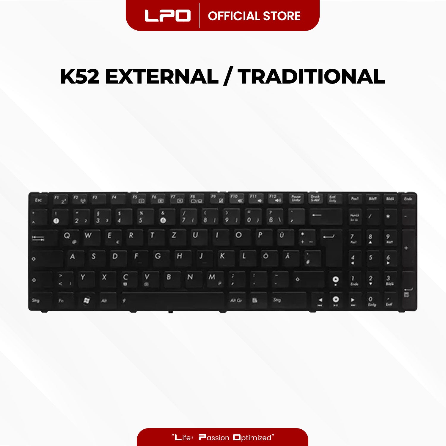 Laptop Keyboard ASUS K52 / K53 External / Traditional Black US Compatible with Asus K52N K52F K52J