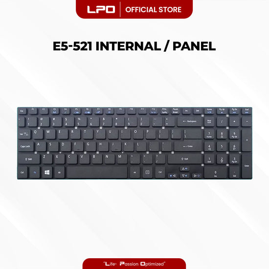 Laptop Keyboard ACER E5-521 Internal Type / Panel Black US Compatible with Acer Aspire E5-521 E5-521G