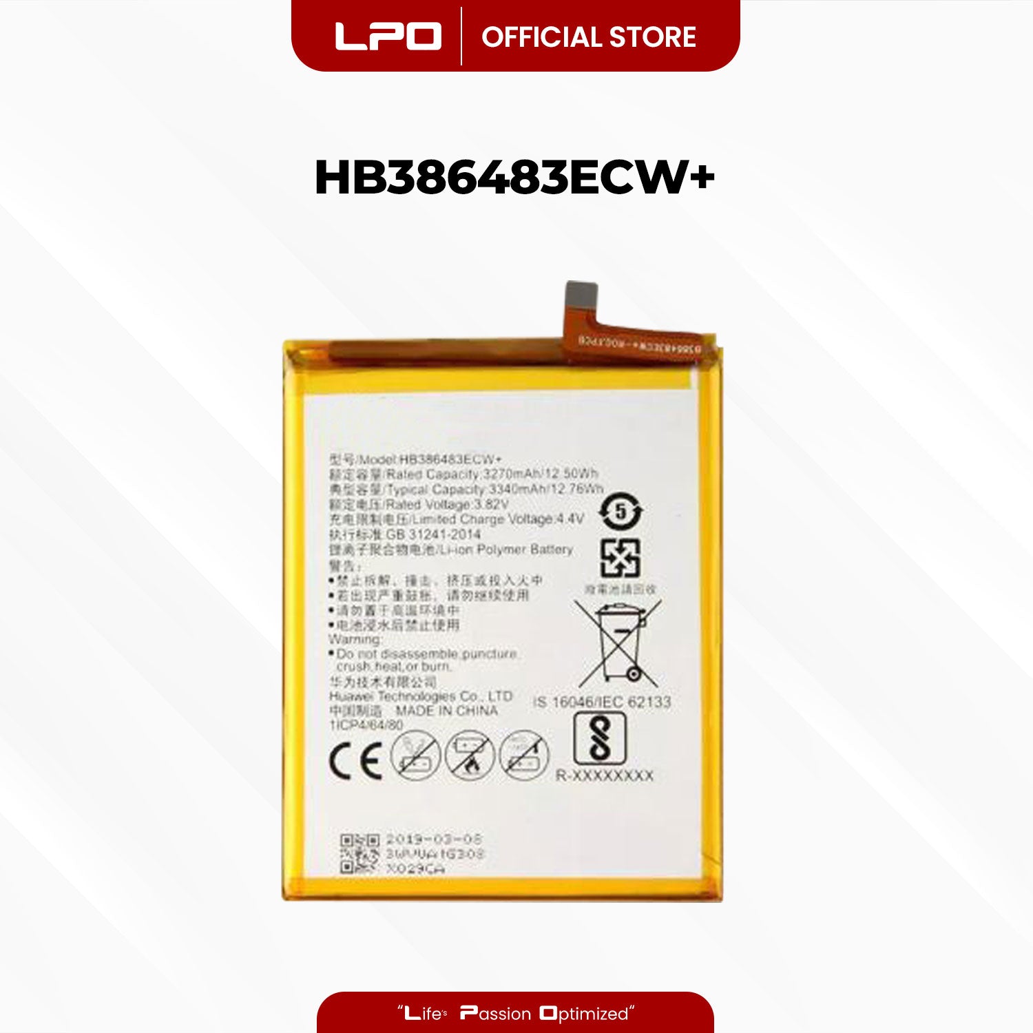 Cellphone Battery Honor 6X 2016 / Mate 9 Lite HB386483ECW+ Compatible with BLN-AL10, BLL-L22 - LPO Laptop PC-Outlet