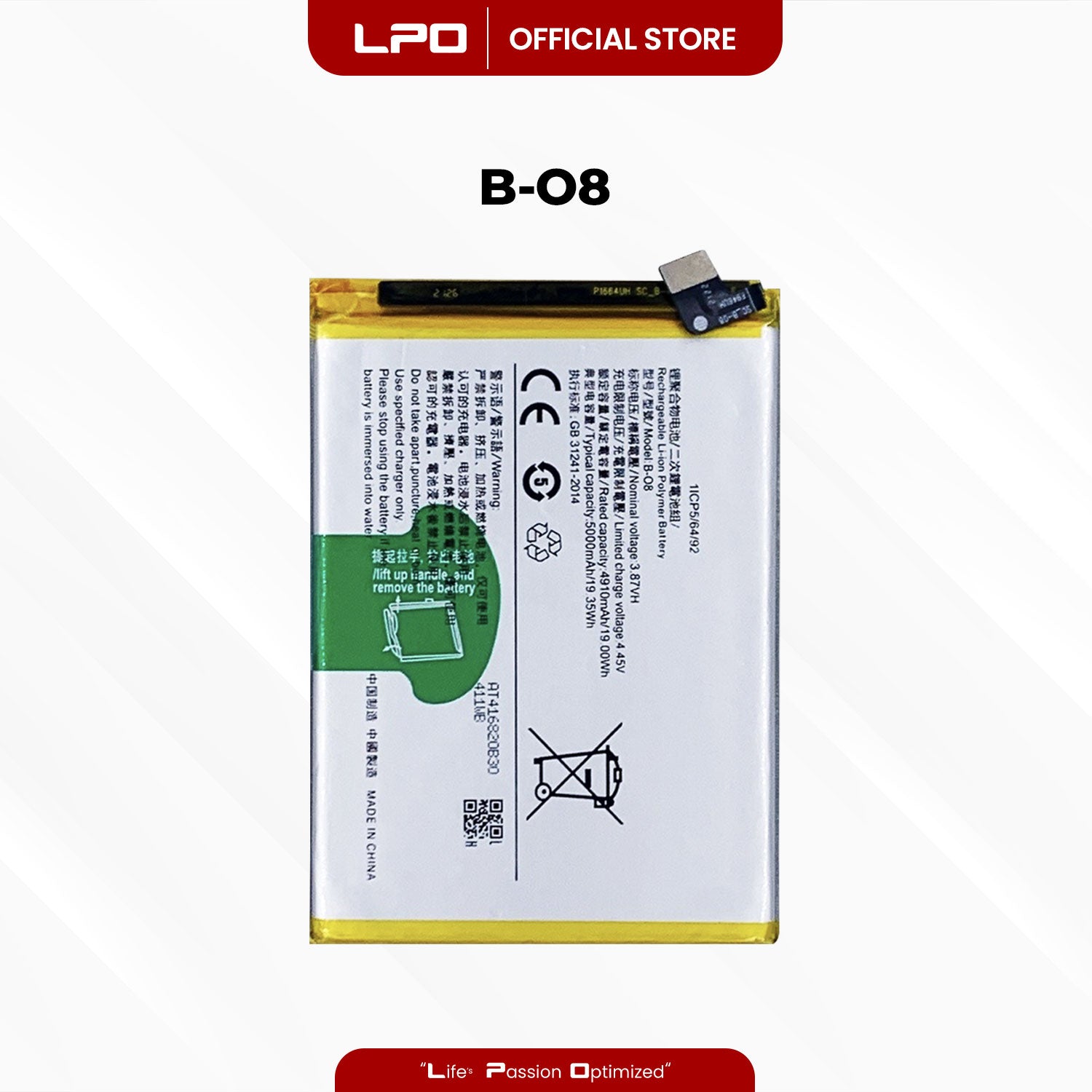 Cellphone Battery Vivo Y51 2020 B-O8 Compatible with Vivo Y51 Y31 Y52s - LPO Laptop PC-Outlet