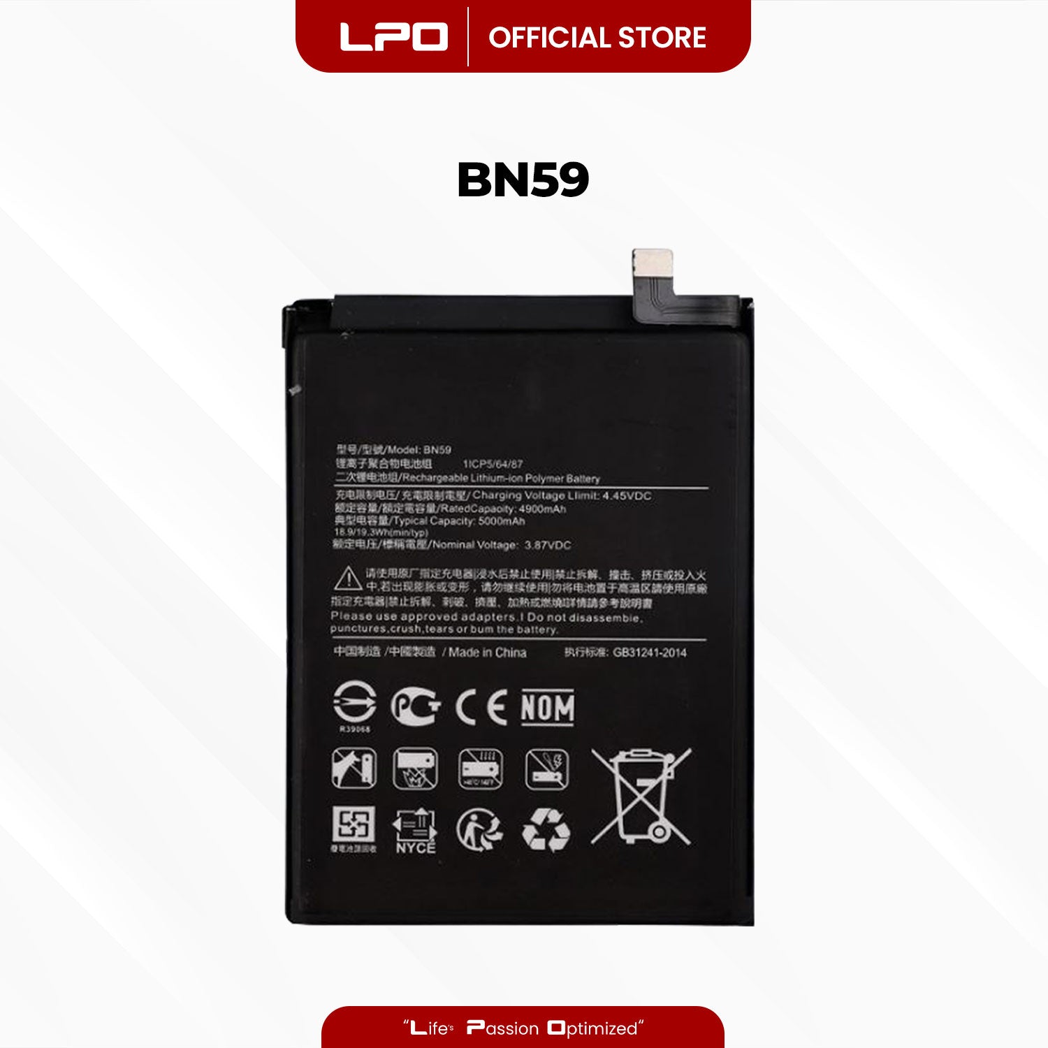 Cellphone Battery Xiaomi Redmi Note 10 2021 BN59 Compatible with Xiaomi Redmi Note 10S 2021 - LPO Laptop PC-Outlet