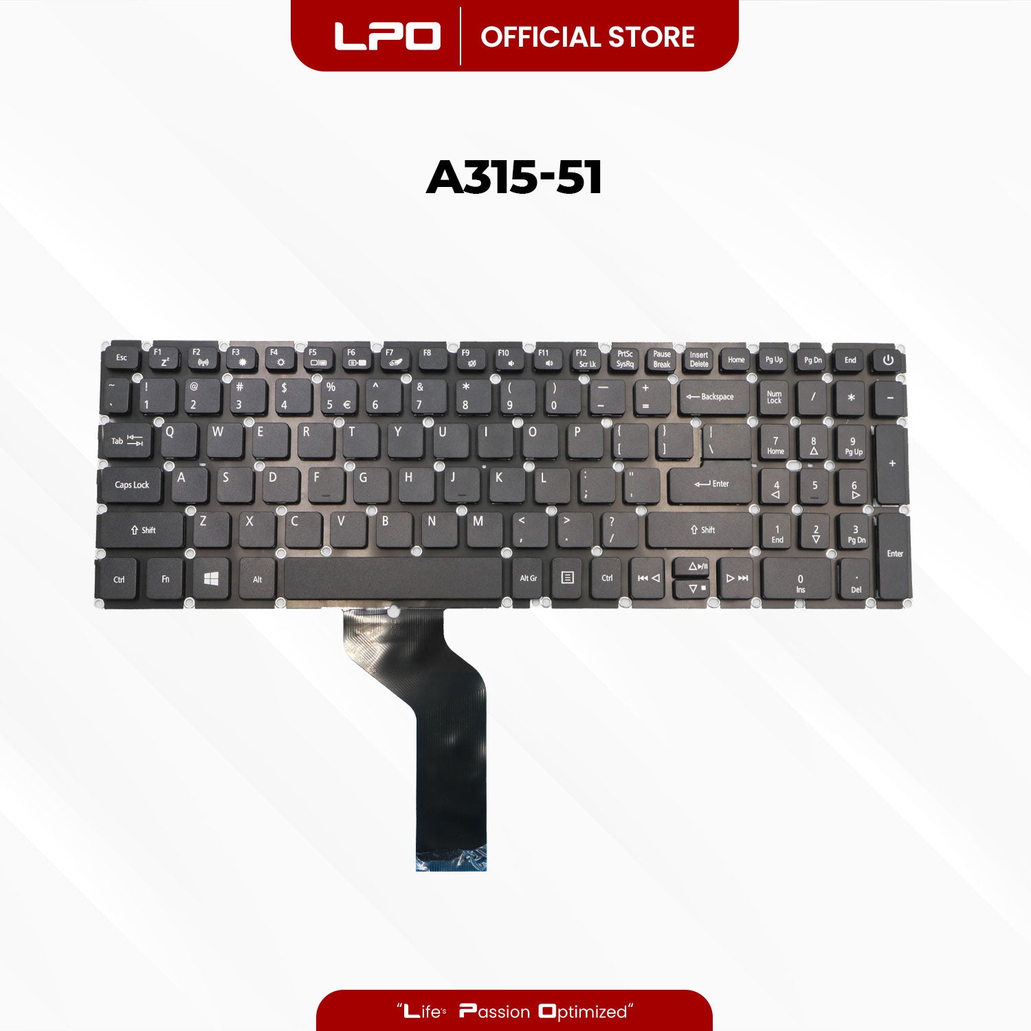 Laptop Keyboard ACER A315-21	 Internal Type / Panel Black US Compatible with Acer Aspire 3 A315-21