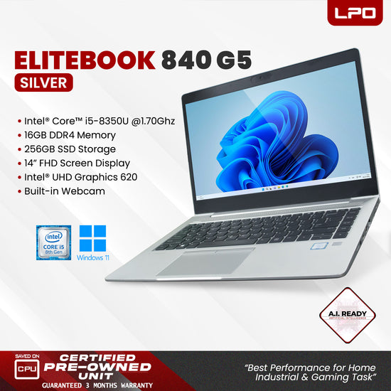 Laptop HP Elitebook 840 G5 Intel Core i5-8350U 1.70Ghz 16GB DDR4 256GB SSD Intel UHD 620 14.0
