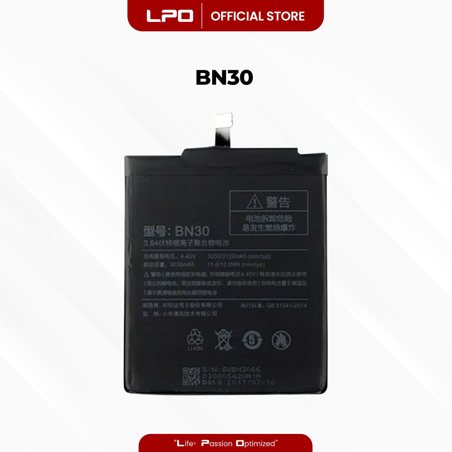 Cellphone Battery Xiaomi Redmi 4A 2016 BN30 Compatible with 2016117 - LPO Laptop PC-Outlet