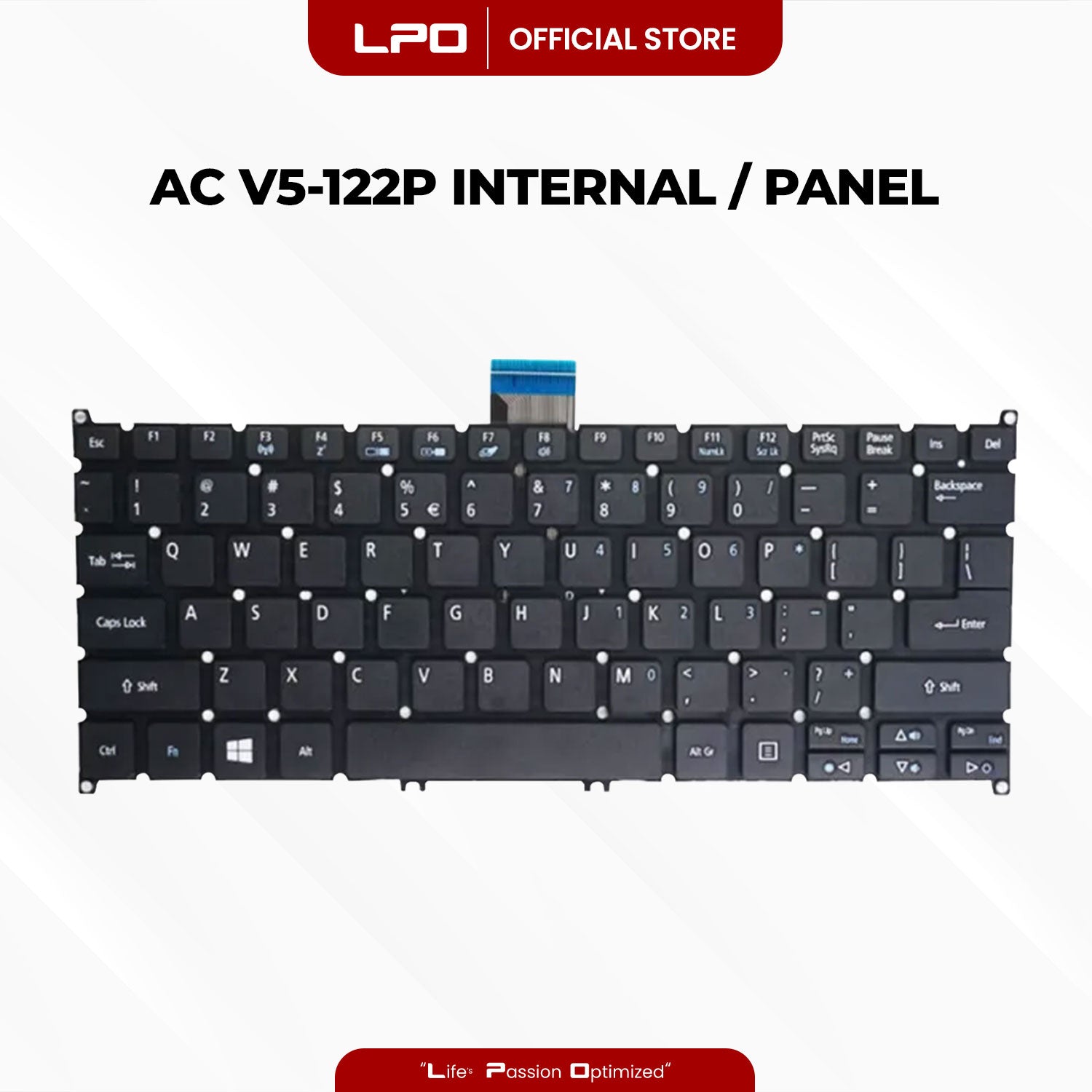 Laptop Keyboard ACER V5-122 Internal Type / Panel Black US Compatible with Acer Aspire V5-122