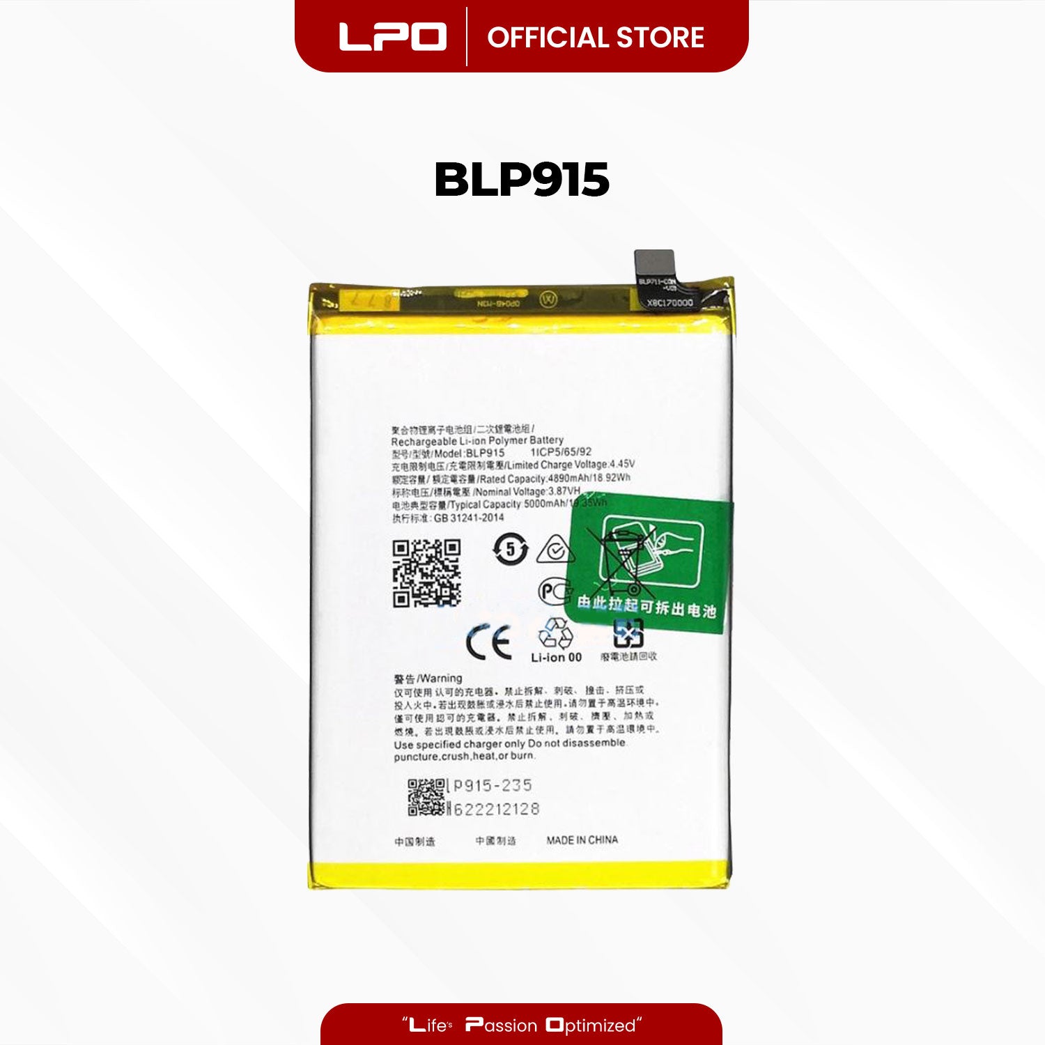Cellphone Battery	Oppo A17 2022 BLP915 Compatible with CPH2477 - LPO Laptop PC-Outlet