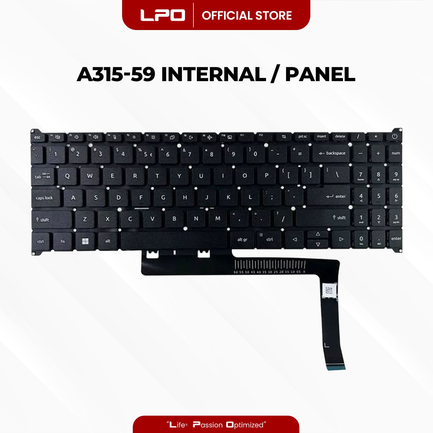 Laptop Keyboard ACER A315-59 Internal Type / Panel Black US Compatible with Acer Aspire 3 A315-24P N23C3