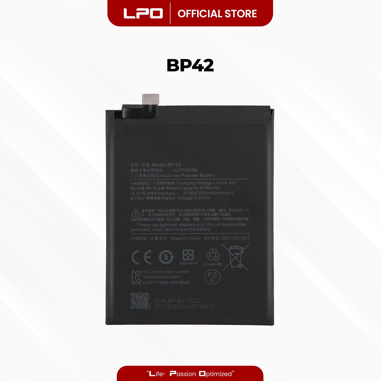 Cellphone Battery Xiaomi Mi 11 Lite 2021 BP42 Compatible with M2101K9AG, M2101K9AI - LPO Laptop PC-Outlet