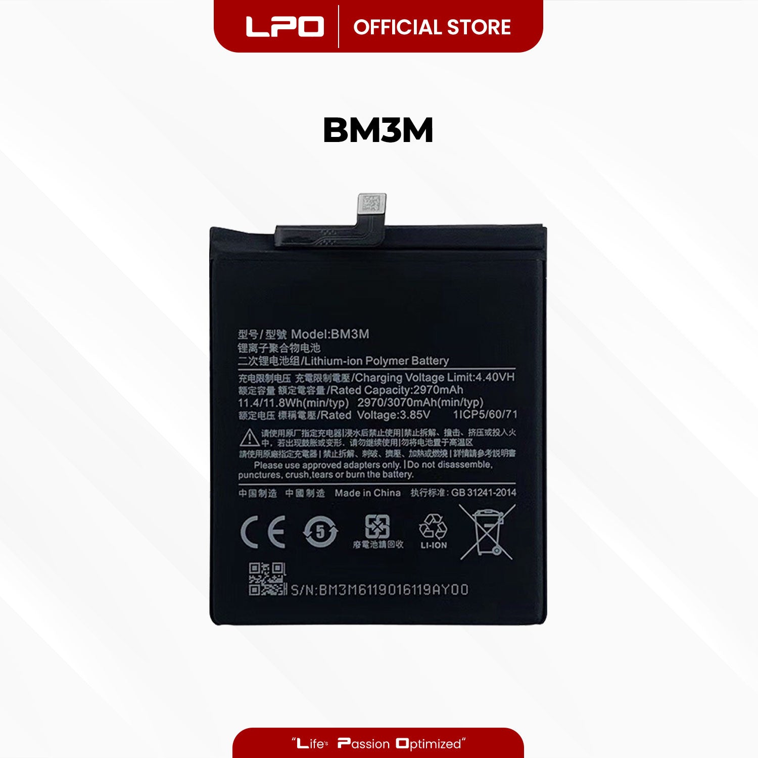 Cellphone Battery Xiaomi Mi 9 SE 2019 BM3M Compatible with M1903F2G - LPO Laptop PC-Outlet
