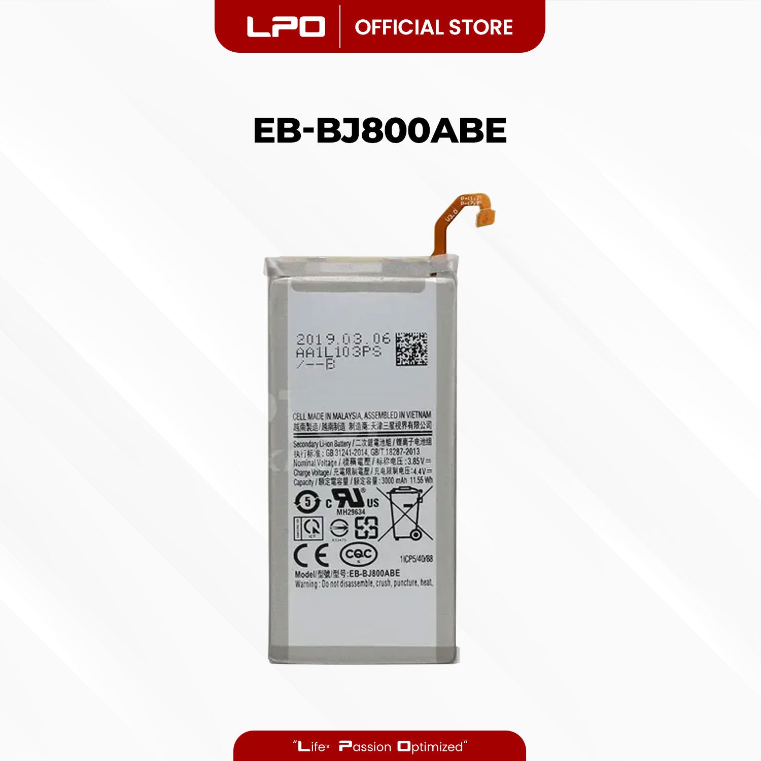 Cellphone Battery Samsung Galaxy A6 J6 J8 2018 EB-BJ800ABE Compatible with SM-A600F