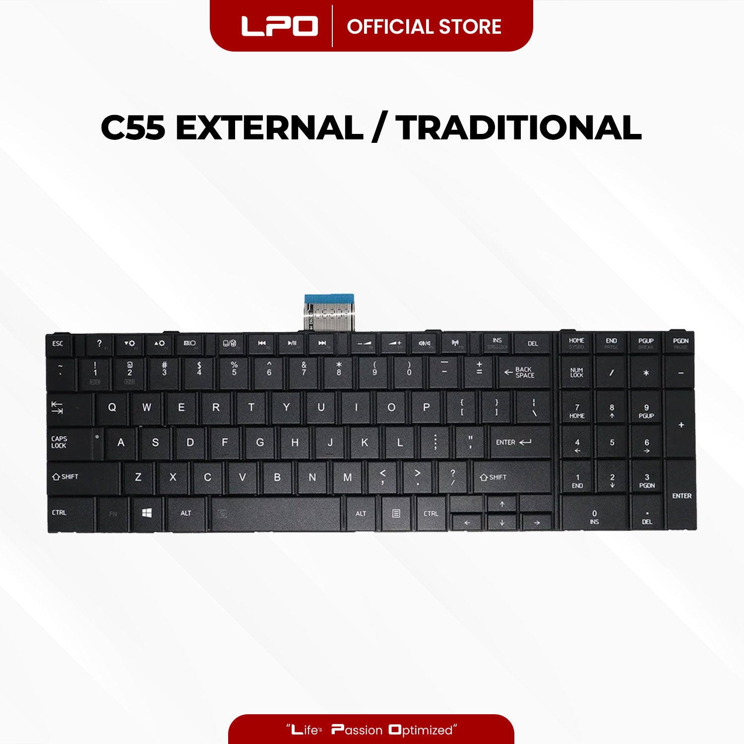 Laptop Keyboard TOSHIBA C55	External / Traditional Black US Compatible with Toshiba Satellite C55 C50-A C55-A C55D-A Series