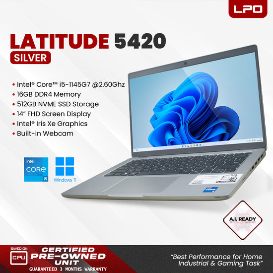 LPO Dell Latitude 5420 Intel Core i5-1145G7 2.60Ghz 16GB DDR4 512GB NVME SSD Intel Iris Xe 14