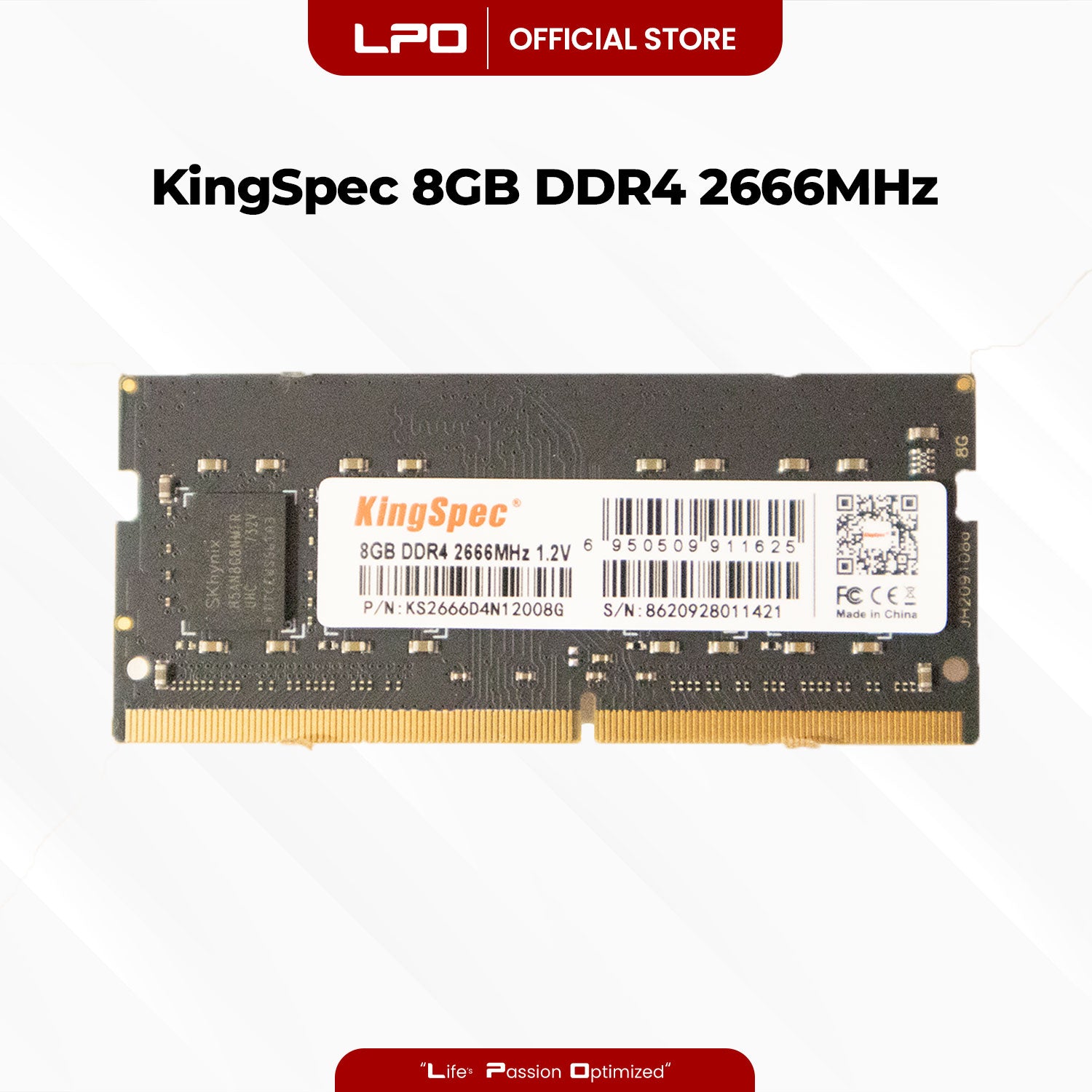 KingSpec 8GB DDR4 2666Mhz 1.2V SODIMM for Laptop RAM