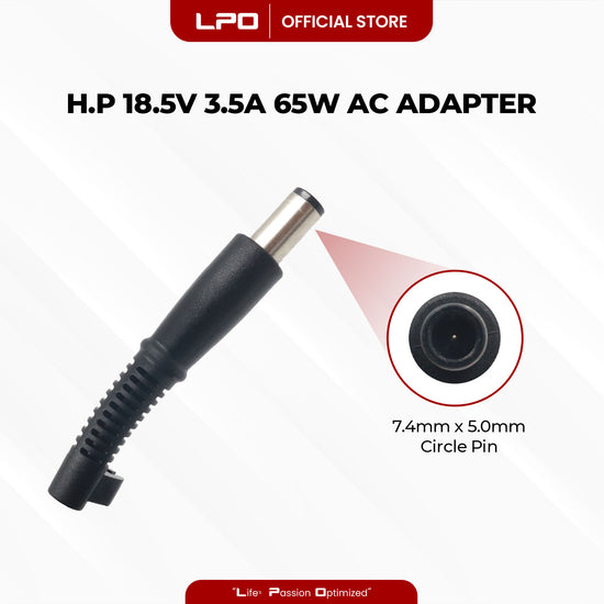 Laptop Charger HP 18.5V 3.5A 65W	Circle Pin 7.4mm x 5.0mm Compatible with HP Compaq Presario CQ60