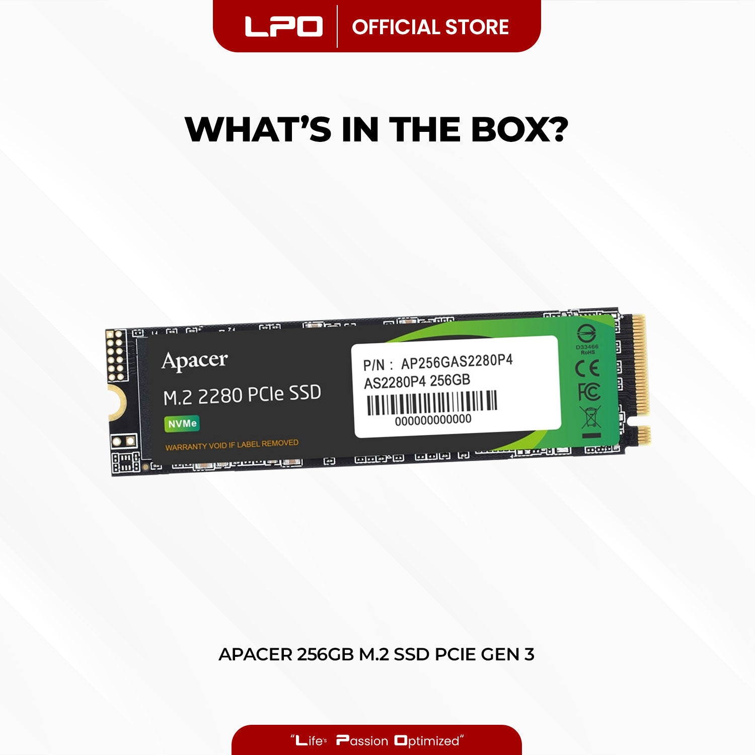 Apacer AS2280P4 256GB M.2 2280 PCIe (AP256GAS2280P4)