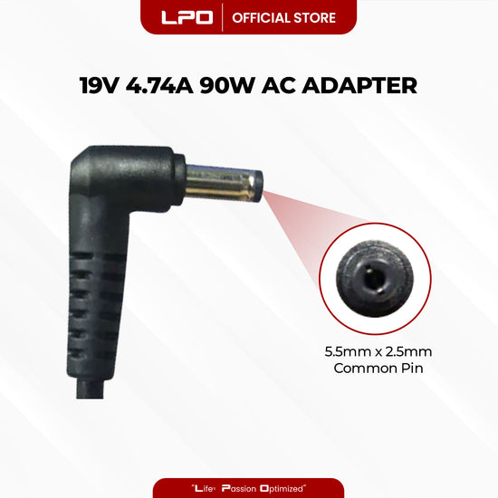 Laptop Charger HP 19V 4.74A 90W Common Pin 5.5mm x 2.5mm Compatible with HP Pavilion N3000 Series