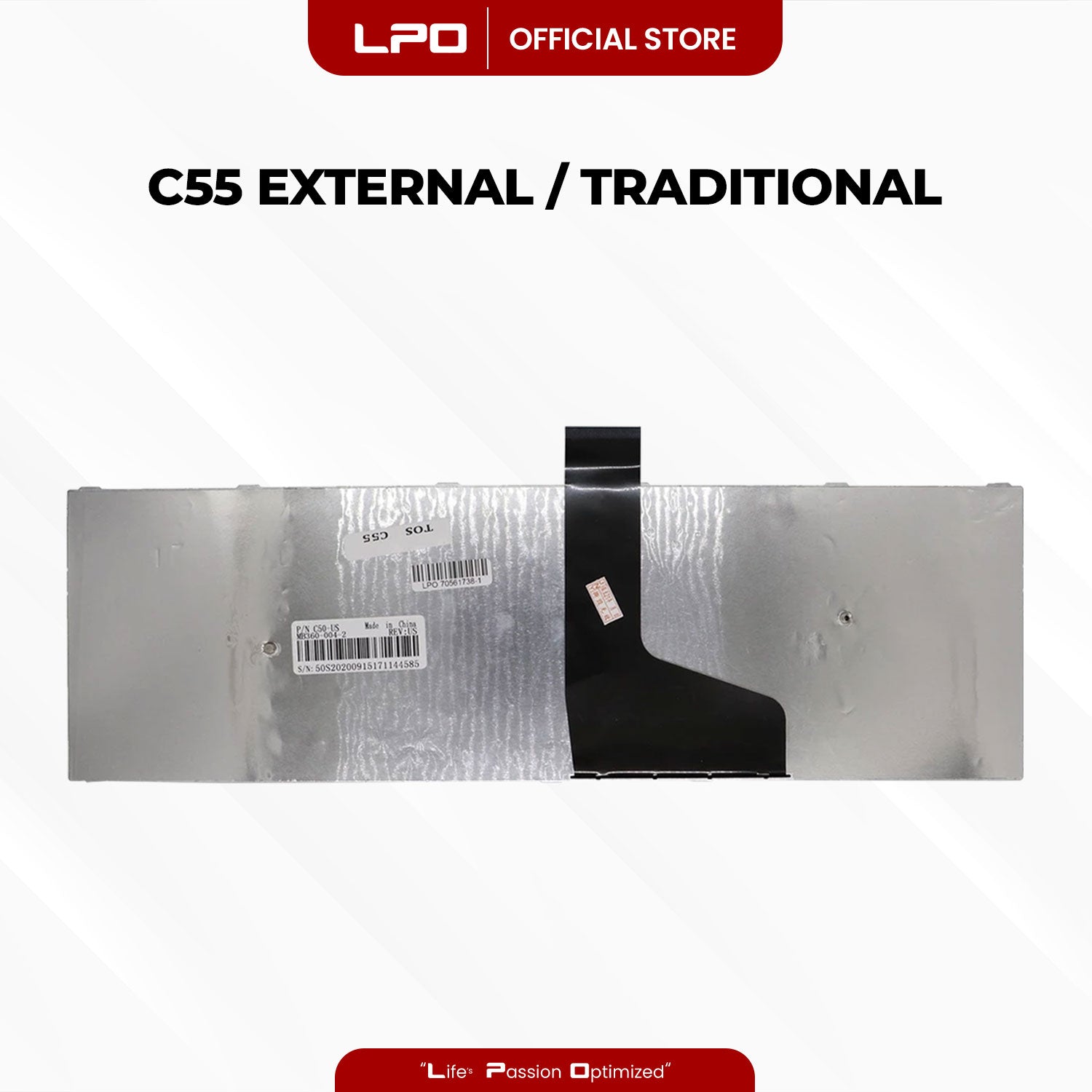 Laptop Keyboard TOSHIBA C55	External / Traditional Black US Compatible with Toshiba Satellite C55 C50-A C55-A C55D-A Series