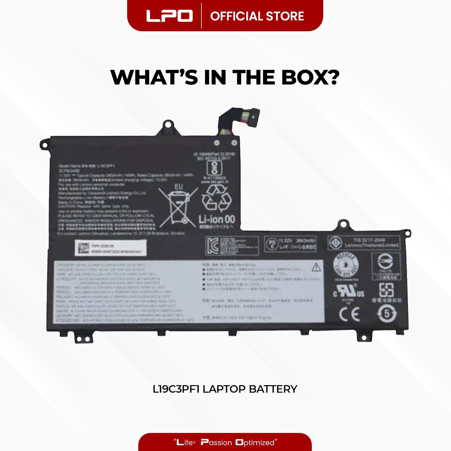 Laptop Battery L19C3PF1 Compatible with Lenovo ThinkBook 15-IML 15-IIL 14-IML 14-IIL Series