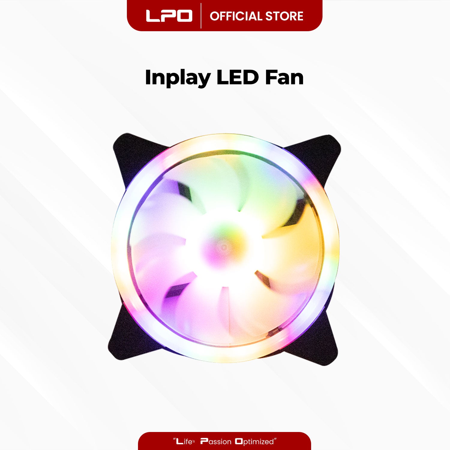 Inplay Led Fan Rainbow Color 12cm For Computer PC Case
