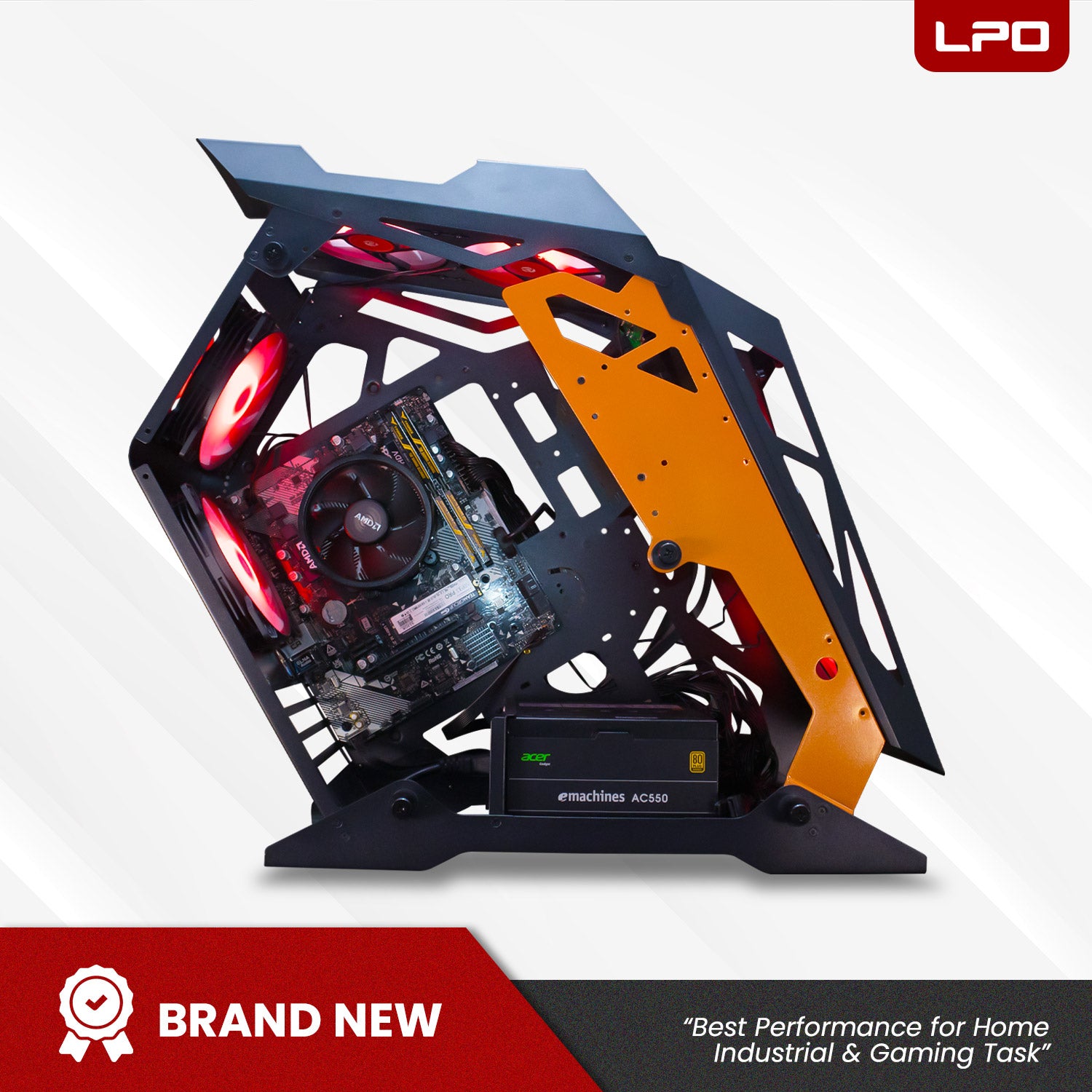 Gaming Desktop Unit AMD Ryzen 7 5700G 3.80Ghz AsRock B450M-HDV R4.0 AM4 Socket Motherboard AMD Radeon Vega 8 16GB DDR4 512GB M.2 SSD Inplay Thunder 01 Cyborg with  AC550+80  Bronze PSU  (Game Ready Unit)