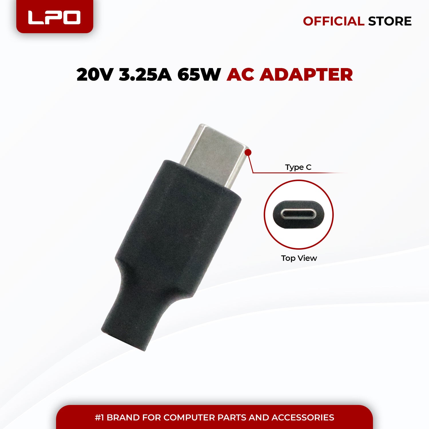 Laptop Charger Lenovo 20V 3.25A 65W TYPE C Compatible with Lenovo ThinkPad 25 T480