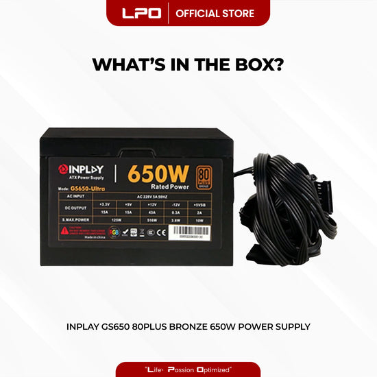 Inplay GS550-Ultra 650W 80+ Bronze 650W Power Supply True-Rated High Performance PSU For CPU Desktop PC Computer