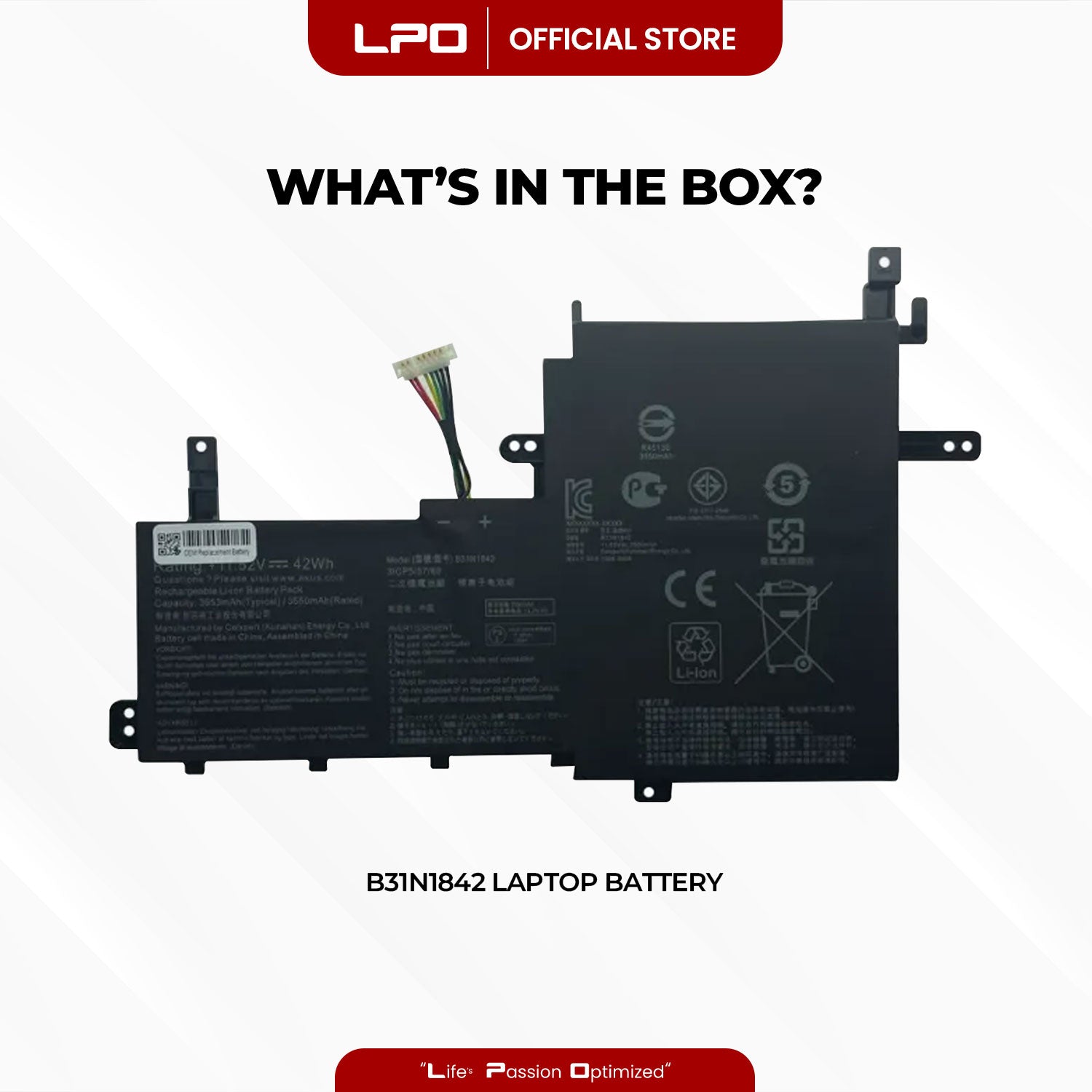 Laptop Battery B31N1842 Compatible with Asus S531FA-BQ126, Vivo-Book S15 S531FA-BQ143T,